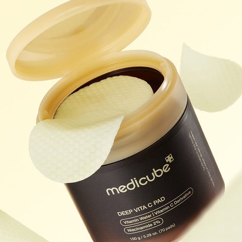 Medicube Deep Vita C Pads - Brightening and Dark Spot Correcting Toner Pads (70 Count)