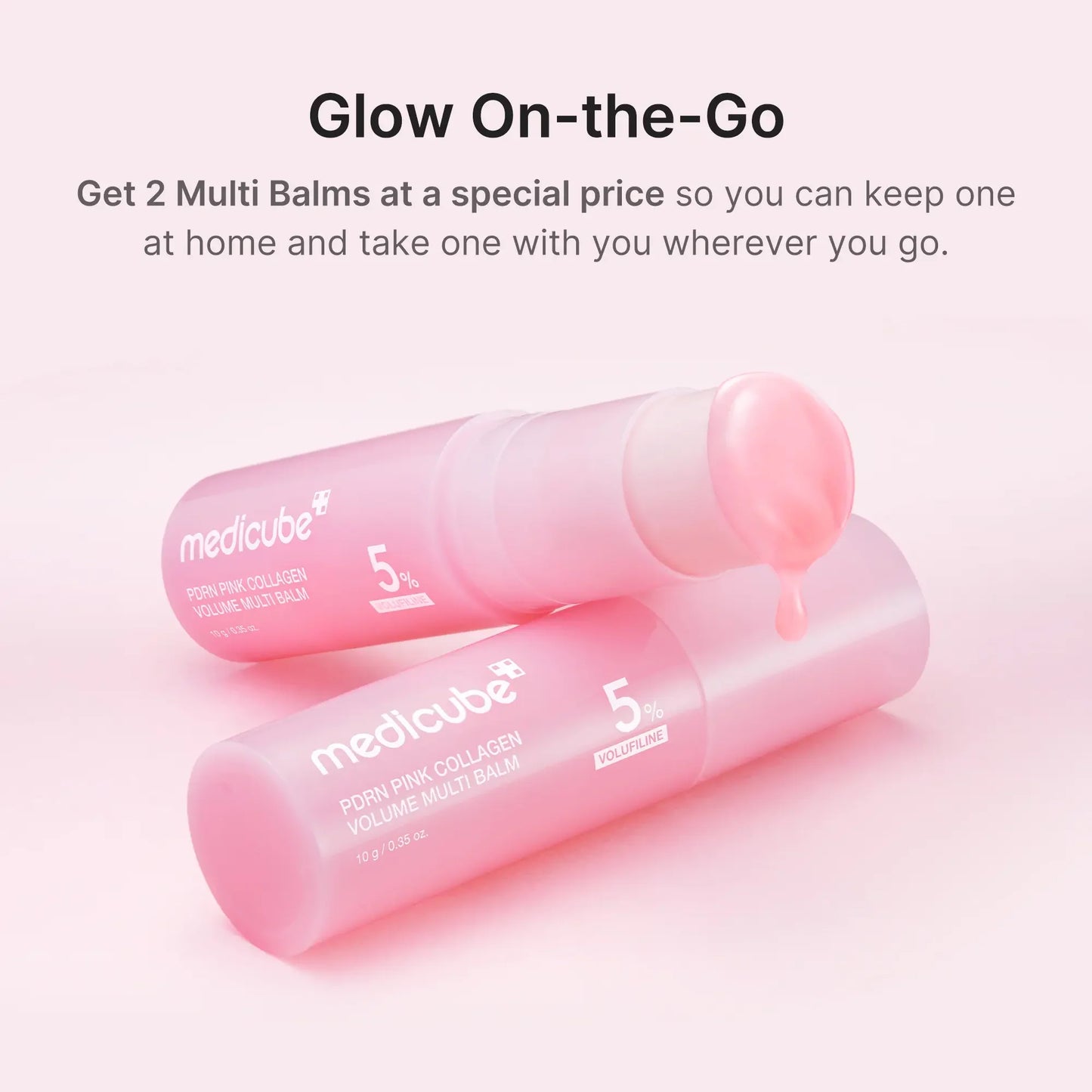Medicube PDRN Pink Collagen Volume Multi Balm - Comprehensive Anti-Aging Treatment with Volufiline, PDRN, and NAD for Youthful Skin, Fine Line Reduction, and Firming Care for Under-Eyes, Neck, Forehead, Smile Lines, and Lips - Korean Skincare